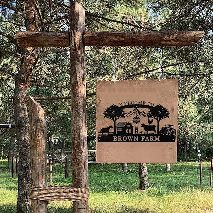 Personalized Farm Sign, Custom Farm Metal Signs Outdoor, Custom Ranch Sign, Customized Family Name Metal Signs for Farms, Ranch, Farmhouse, Welcome Signs Housewarming Rancher Gifts