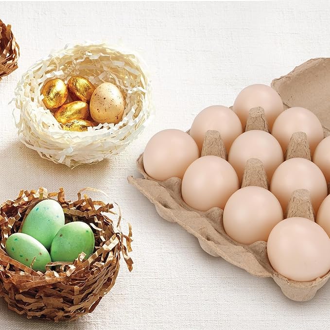 30 Pack Vintage Egg Cartons - Natural Pulp, Holds Twelve 12 Count Chicken Eggs, Sturdy Design Made from Recycled Cardboard