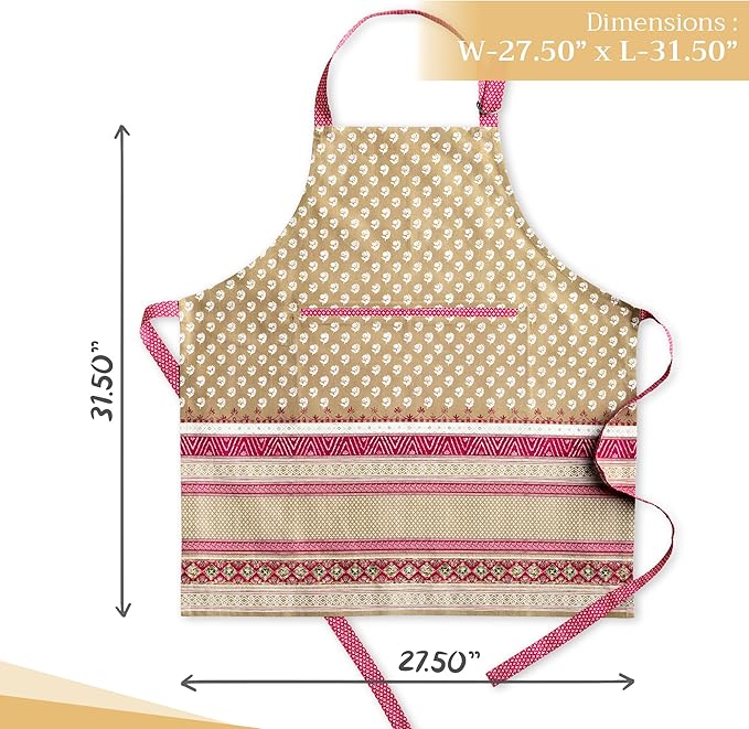 Maison d' Hermine 100% Cotton Apron for women with Pocket Kitchen Chef Apron for Men Cooking Easter Decorations