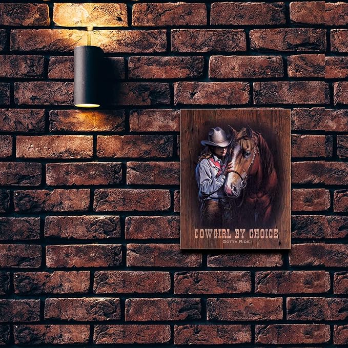 Desperate Enterprises Cowgirl by Choice Tin Sign - Nostalgic Vintage Metal Wall Decor - Made in USA