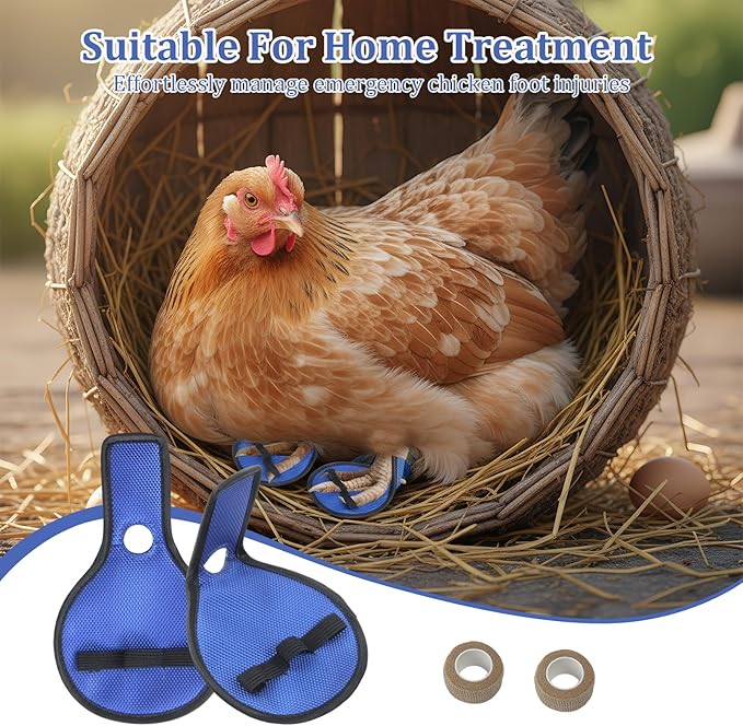 2 Pack Chicken Leg Splint with Toe Separator, Chicken Shoes for Injured Feet, Curled Toes Duck Chicken Leg Splint Poultry Leg Brace, for Chickens and Ducks and Other Poultry