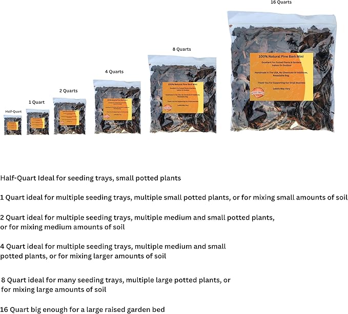 Premium Mini Orchid Bark for Plants, Wood Chips for Gardens, Orchid Bark Mulch, Ideal Orchid Bark for Potting Mix, A Beautiful Natural Brown Mulch 1 Quart