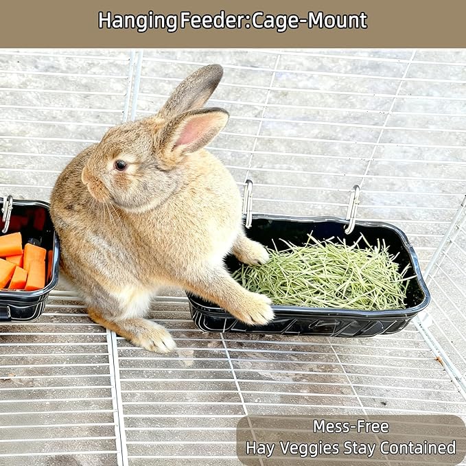 Hanging Chicken Feeders,Duck Feeder Waterer,Small Feed Trough 1.3 Quart 6 Pack,Hanging Fence Feed Trough for Poultry,Terracotta