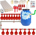 Complete Set Automatic Chicken Waterer Cups,with PVC Pipelines,Chicken Water Cups,PVC Tee Fittings,Float Valve,DIY Chicken Watering System, Poultry Feeding Water,Poultry Watering System,Chicken Waters