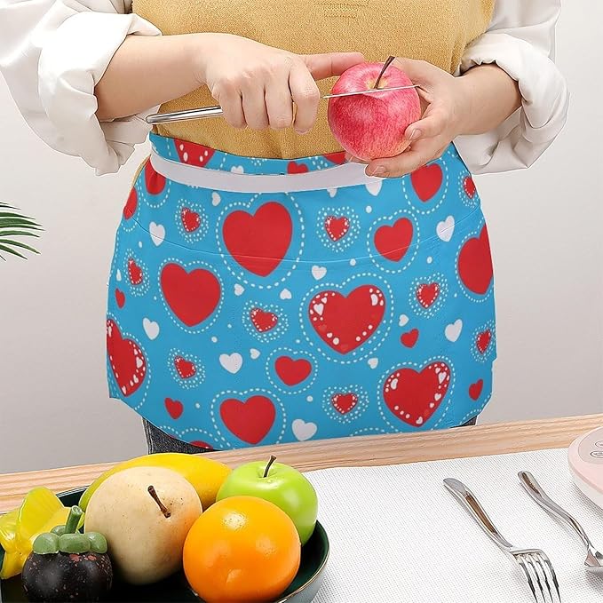 Unisex Half Waiter Waist Short Apron Waterproof Chef Works Waitress Aprons