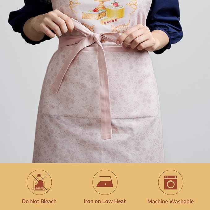 Maison d' Hermine 100% Cotton Apron for women with Pocket Kitchen Chef Apron for Men Cooking Easter Decorations