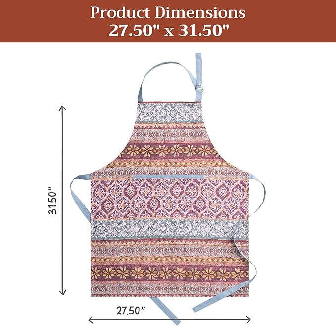 Maison d' Hermine 100% Cotton Apron for women with Pocket Kitchen Chef Apron for Men Cooking Easter Decorations
