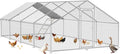 Large Metal Chicken Coop Run with Roosting Perch– Outdoor Waterproof & UV-Resistant Cover for Chickens, Ducks, Rabbits, and Hens in Yard or Farm Use Dome Roof (13.1'Wx26.2'Lx 6.5'H)