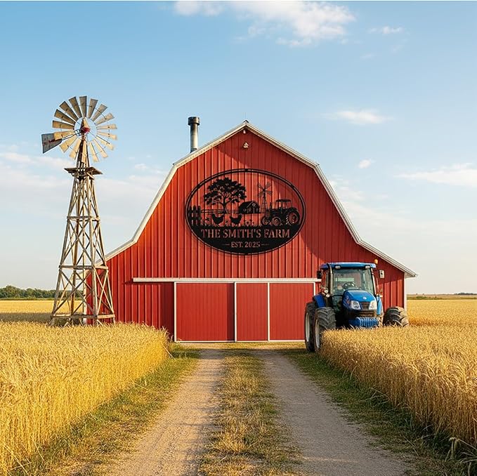 Personalized Metal Farm Signs, Custom Ranch Sign, Customized Farm Metal Signs Outdoor, Custom Large Hanging Family Name Sign for Farms, Ranch, Barn, Farmhouse