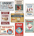 Funny Chicken Coop Decor, 8PCS Metal Chicken Coop Signs Accessories Outdoor, Farm House Personalized Gifts for Yard Fence Decor 12x8 Inches