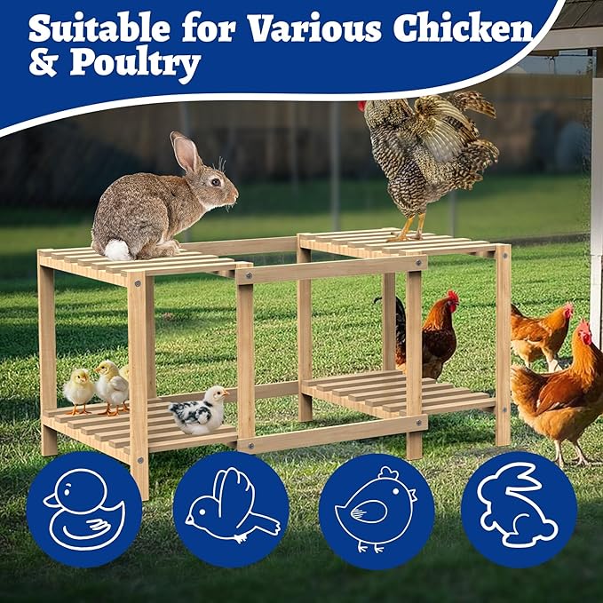 Chicken Perch, Unique Chick Jungle Gym, Strong Roosting Bar Chicken Ladder for Coop & Brooder, Large Chicken Supplies for Coop Accessories, Training Perch Toy for Chickens, Chick, Poultry