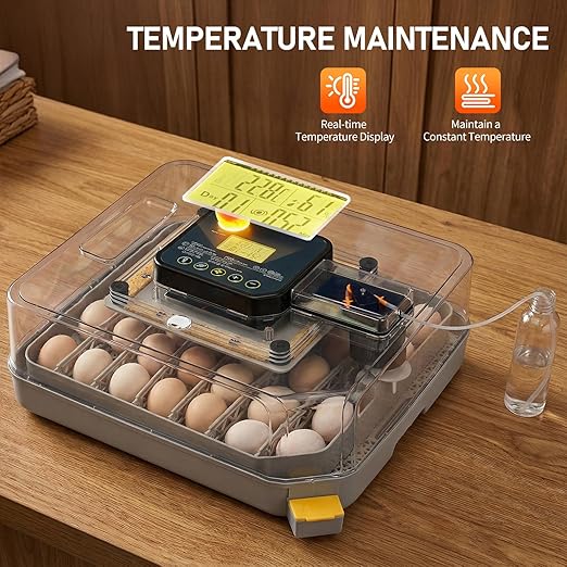 Winado Incubators for Hatching Eggs, 48 Egg Incubator with Automatic Egg Turning, Temperature & Humidity Control, Egg Candler, Automatic Water Filling and Day Counter for Eggs Hatching