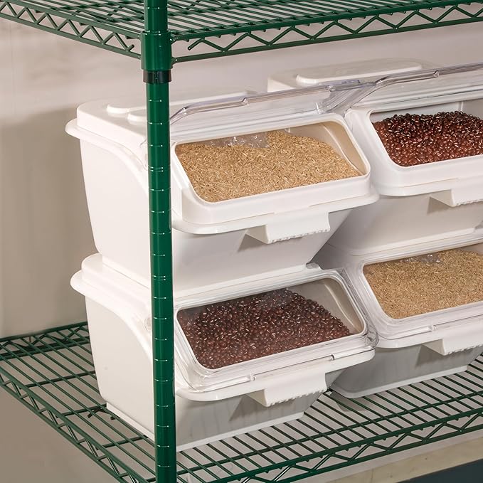 Winco Bulk Food Ingredient Bin Shelf Storage, 5 Gallon