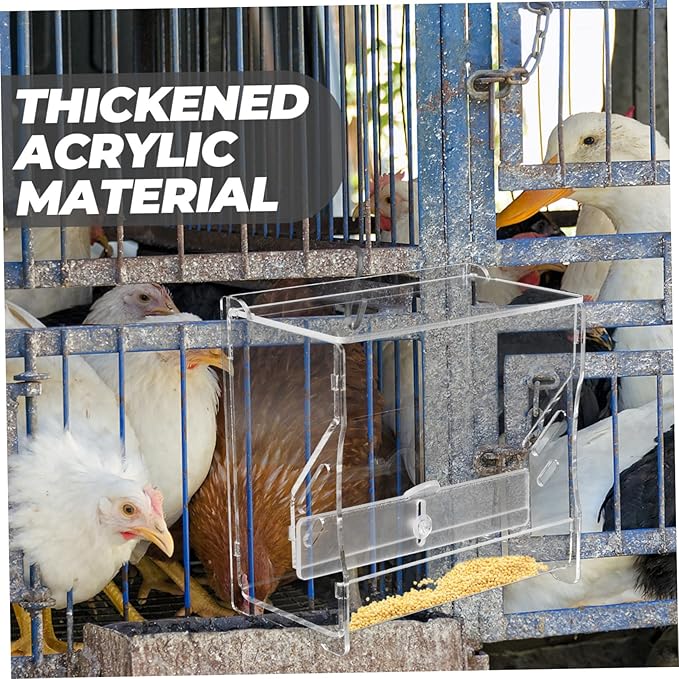 Automatic Chicken Feeder Acrylic Food Bowl Rutin Chicken Cage Feeding Tool for Parrots and Birds PET Breeding Supplies