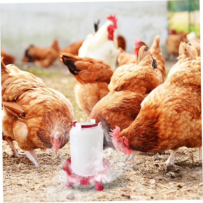 Heated Chicken Waterer 3L Thicken Plastic, Removable Chicken Water Heater with Leg Support & Handle, Poultry Waterer No Waste for Coop, Heated for Chickens, Water
