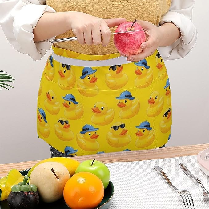 Server Apron with 3 Pockets Waist Waiter Waitress Half Apron Short Aprons