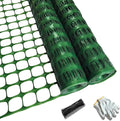 PotatoLife Plastic Mesh Fence Safety Fence, 2 Roll 4'x100' with 100 Zip Ties, Resuable Temporary Netting for Garden Fencing, Construction, Snow Fencing, Animal Barrier, Poultry, Deer, Patio, Green