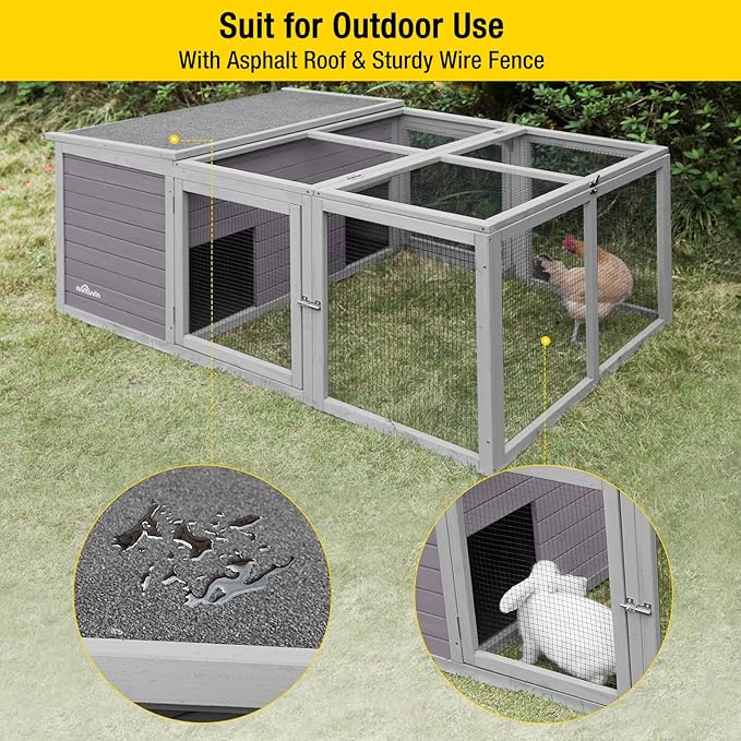 Aivituvin Walk in Chicken Coop, Chicken House Coop, Chicken Coop for 8 Chickens, Outdoor Poultry Duck Enclosure Small Animal Playpen - Easy Clean PVC Layer Included
