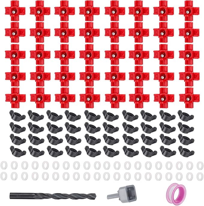 40 Pack Horizontal Chicken Nipples Waterer - Automatic Chicken Water Feeder, Easy Install Poultry Nipples Horizontal Side Mount Drinkers or Quail Duck