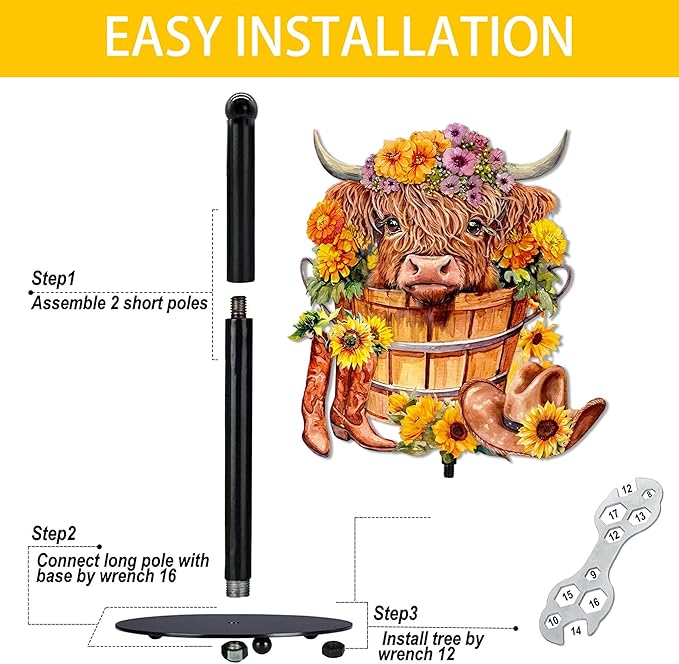 Highland Cow Paper Towel Holder, Highland Cow Decor for Countertop Cute Farmhouse Sunflower Decor for Home Table, Housewarming Birthday Gifts for Farm