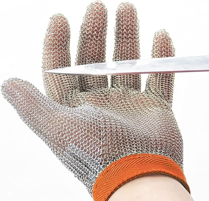 Dowellife Chainmail Glove, Cut Resistant Food Grade, Stainless Steel Mesh Metal Knife Cutting Glove for Butcher, Oyster Shucking Kitchen Mandoline Chef Slicing Fish Fillet (X Large)