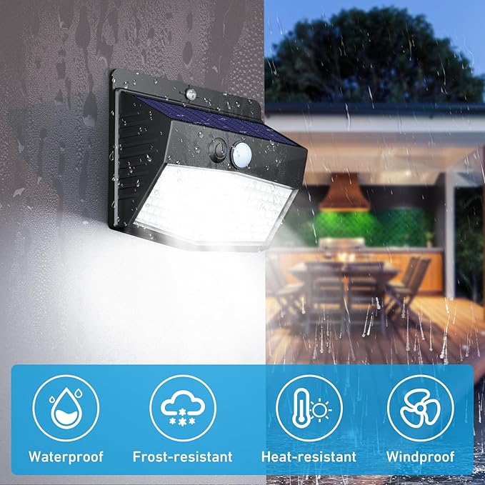 Solar Outdoor Lights, 12 Packs Solar Motion Sensor Security Lights with 3 Lighting Modes Solar Wall Lights Waterproof Solar Powered Lights for Garden Fence Yard