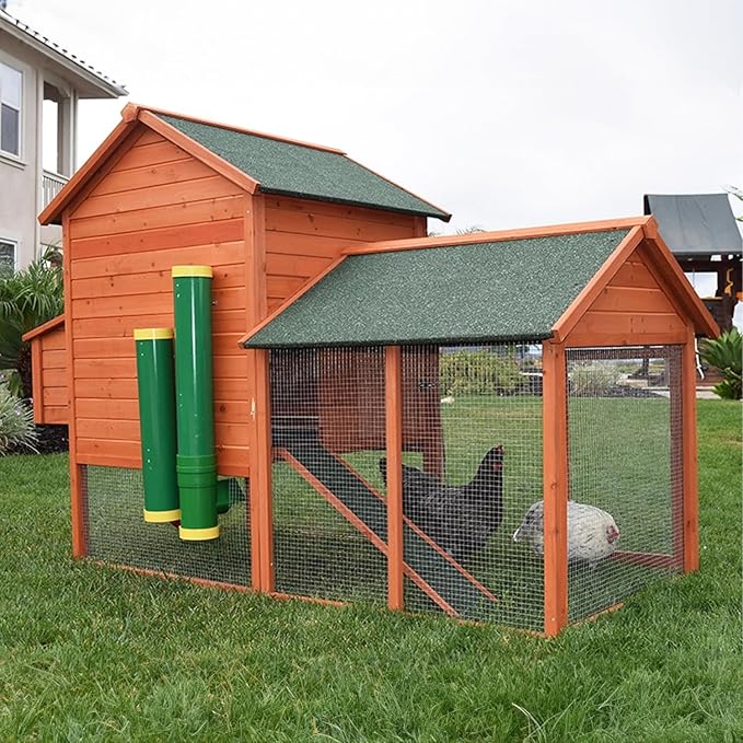 Rugged Ranch 2-Pack 10-Lb Poultry Feeder for Chicken Coops, Outside-Mount Design - Weather-Resistant, Easy Refill Access & Rain Shield to Help Keep Feed Dry