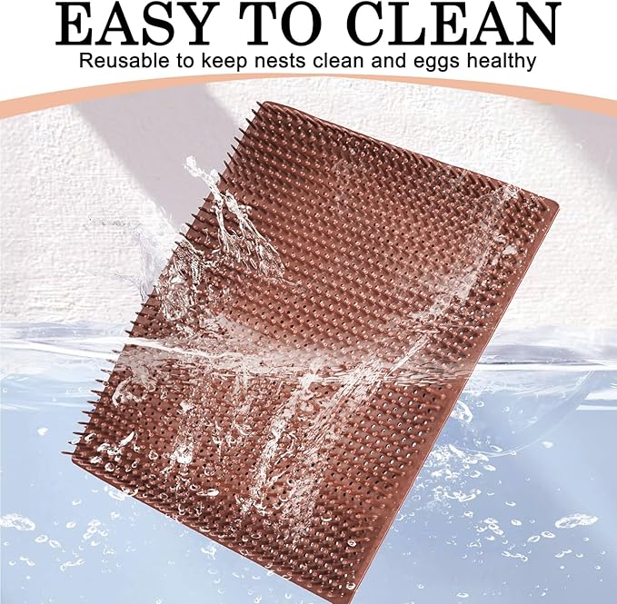 6 Pack Chicken Nesting Pads for Chicken Coop,12"x14" Plastic Nesting Pads for Chicken House,Reusable Washable Nesting Box Pads for Chicken Coop Bedding Use