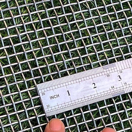 17 Gauge Strong Galvanized Woven Mesh 1/4" Holes 40"X24" Delivered Flat|Poultry Cage Netting-Anti-Rodent Steel Mesh Crimped Mesh Snake Fence Chicken Wire Fencing-Corrugated Wire Privacy Fence
