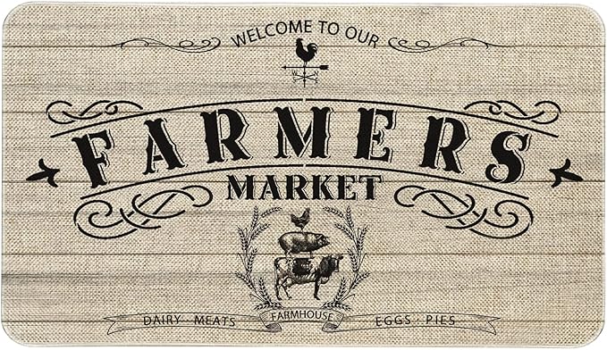 Roszwtit Farmhouse Kitchen Rugs and Mats, Farmhouse Door Mat, Seasonal Washable Non-Slip Floor Mats for Home Kitchen Decor 30x17 Inch