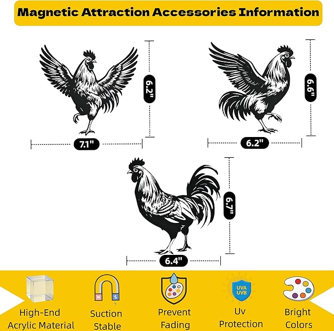 Funny DIY Magnetic Attraction Design,Vintage Chicken Decor Metal Sign, Funny Farmhouse Kitchen Wall Art, Unique Home Decor Gifts for Women, Farmhouse Style Enthusiasts, Retro Chicken Coop Accessories,8*12 Inch (Grey)