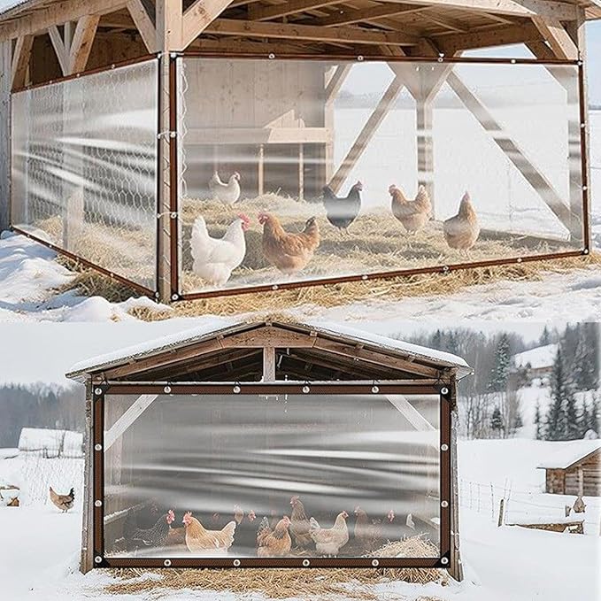 Genérico Cover for Chicken Coop, Cover with Reinforced Edges Waterproof for Gardening, Winter, Shed, Patio, Roof, Outdoor, Room,