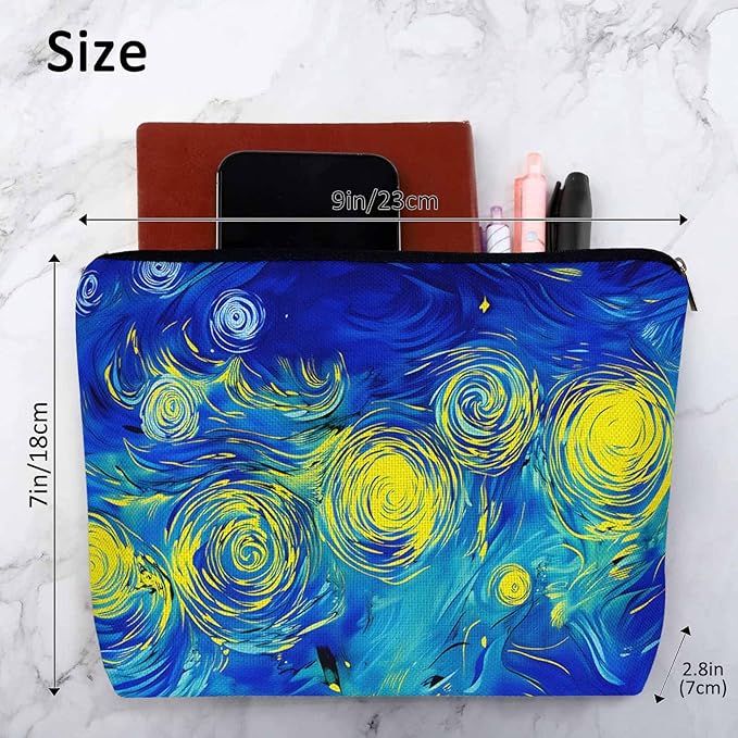Abstract Galaxy Makeup Bags Makeup Organizer, Galaxy Starry Sky Marble Flax Toiletry Bags Travel Cosmetic Bag Makeup Purse Pouch Skincare Bag Wallet Bags For Women Female Mom Daughter