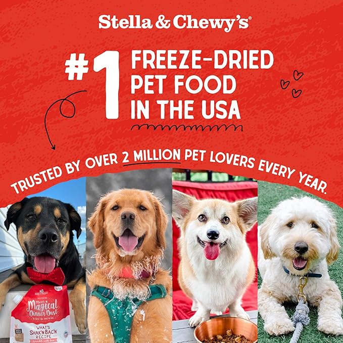 Stella & Chewy's Freeze-Dried Raw Beef Meal Mixers- Dog Food Topper and Mixer - Made with 95% Grass-Fed Beef, Organs & Bone - Perfect for Picky Eaters - Grain-Free - 1 oz