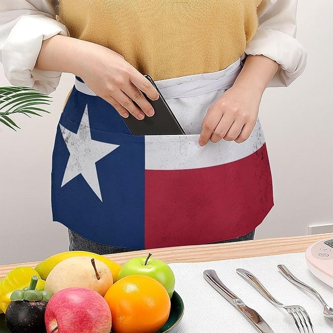 Short 3 Pockets Waist Waiter Waitress Half Apron Waterproof Chef Aprons