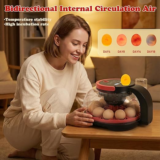 Automatic Egg Incubator for 12 Chicken Eggs with Camera APP Control, Temperature & Humidity Monitor, Auto Egg Turner, Record Life's Birth Moments for Chicken Duck Quail Pigeons