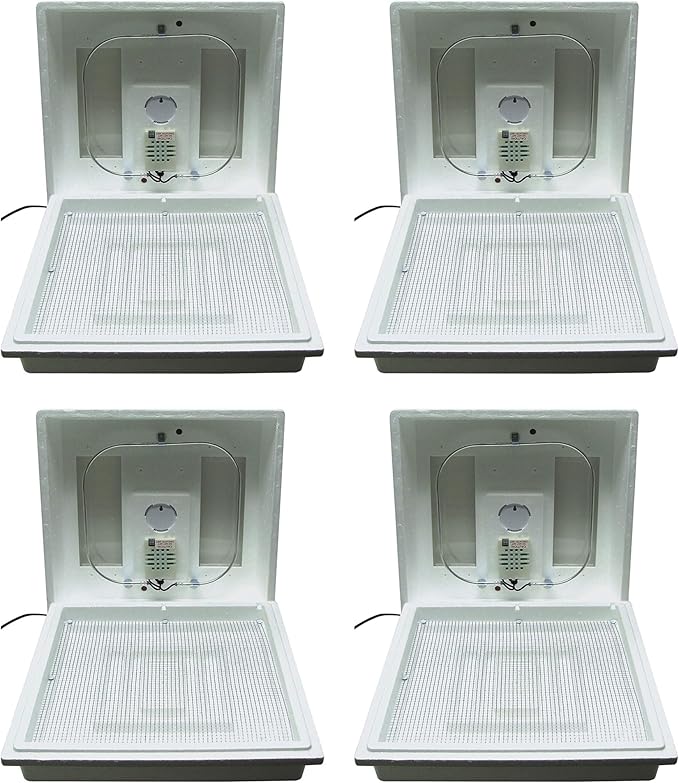 Farm Innovators 2100 Heated Still Air Incubator for 4 Dozen Eggs with Built in Hygrometer, Solid State Circuitry, and 2 Large Viewing Windows (4 Pack)