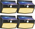 Peasur Solar Outdoor Lights, [4 Packs] Motion Sensor Security Lights with 3 Lighting Modes Wall Lights Waterproof Solar Powered Lights for Garden Yard, Warm
