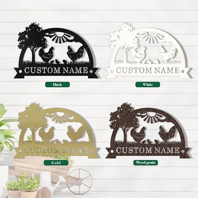 Custom Chicken Coop Signs, Personalized Chicken Coop Signs, Custom Metal Farm Sign for Outdoor, Chick Hen House Sign Funny Farmhouse Outside Wall Decor Gift