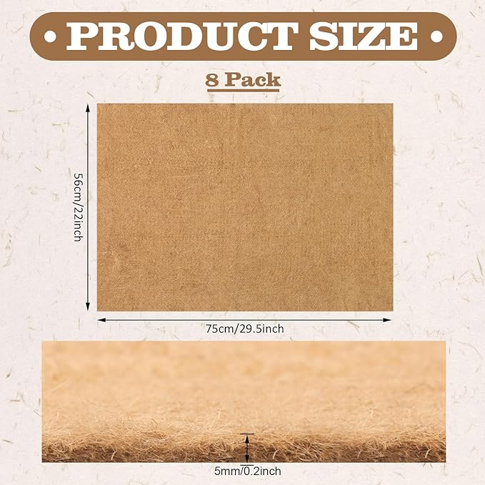 8 Pack Jute Chicken Nesting Pads, 30 x 22 Inch Nest Mats Nesting Brooder Liners for Chicken Coop, Poultry and Small Birds
