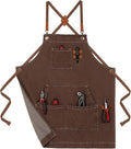Denim Bbq Apron for Men Women with Pockets Adjustable Cross Back Chef Aprons for Kitchen Cooking Grilling Working