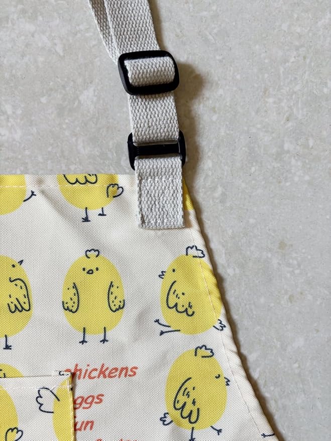 Full Egg Apron for Kid and Adult, Deep with Elastic Closure, Extra Pockets, Adjustable Strap, Egg Collect Gather Apron