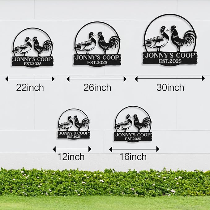Personalized Chicken Coop Signs, Metal Funny Farm Decor, Chicken Coop Accessories, Metal Outdoor Wall Art, Custom Hen House Sign, Rustic Farmhouse Wall Decor for Farm Yard Garden Color07