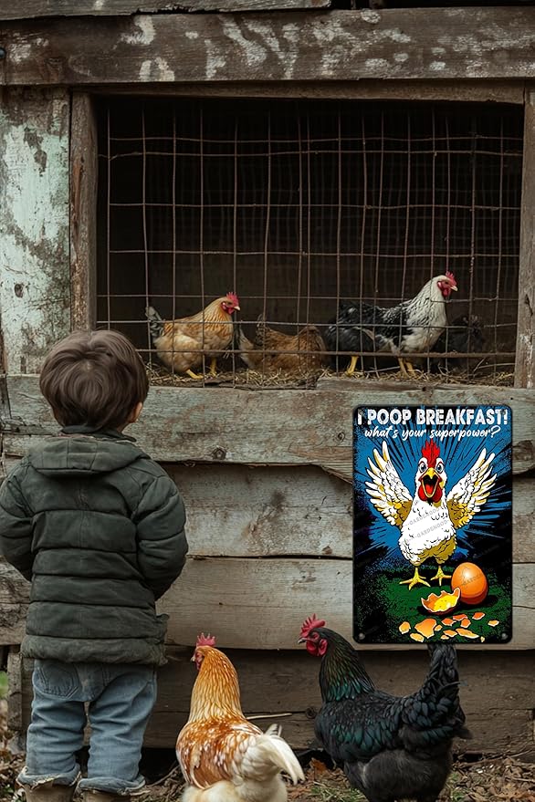 Funny Chicken Decorations For Kitchen Chicken Tin Sign Chicken Gifts 16x12 Inch