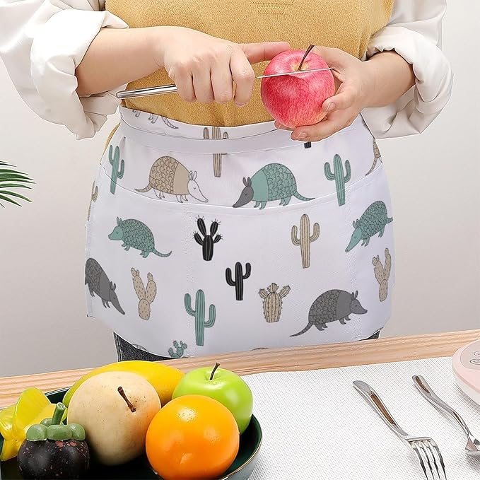 Unisex Half Waiter Waist Short Apron Waterproof Chef Works Waitress Aprons