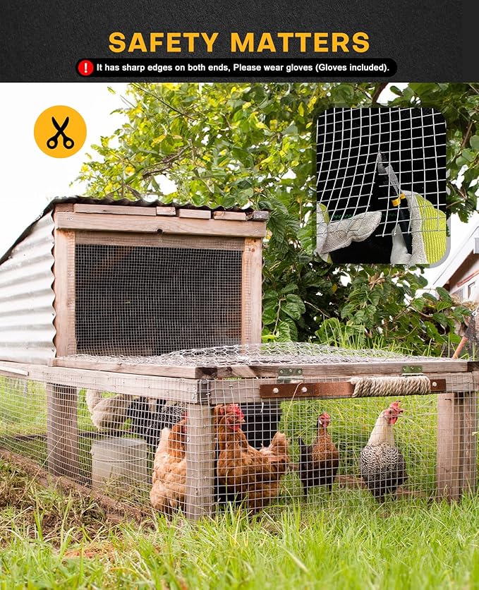Hardware Cloth 1/2 Inch 36 X 50 ft 19 Gauge, Chicken Coop Wire Fencing, Hot Dipped Galvanized Wire Mesh, Hardware Cloth for Chicken Coop, Rabbit Cages, Garden, Small Rodents Screen Fence