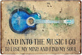 Sanwarm Metal Sign 8X12 Inch, Colorful Blue Guitar Vintage Tin Sign Wall Art Decor for Home, Living Room, Kitchen, Garden, Bedroom, Office, Hotel, Cafe And Pub Decoration