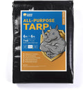 GUARD SHIELD Black Tarp Waterproof 6x6 Feet Medium Duty All Purpose Poly Tarps Cover 7mil