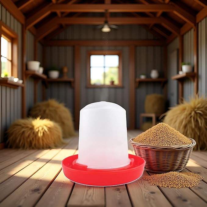 1Pc Baby Chick Feeder and Waterer 0.35Lbs/5.4Oz Chicken Poultry Feeding Equipment Kit Chick Waterer and Feeder No Drown Small No Waste Proof Poultry Feeders Bucket