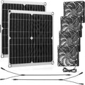 Riakrum 20W 16V Solar Panel Exhaust Fan Kit USB Portable Solar Powered Fan Summer Outdoor Waterproof Ventilator Fan for Chicken Coops, Greenhouses, Camping Exhaust (2 Sets)